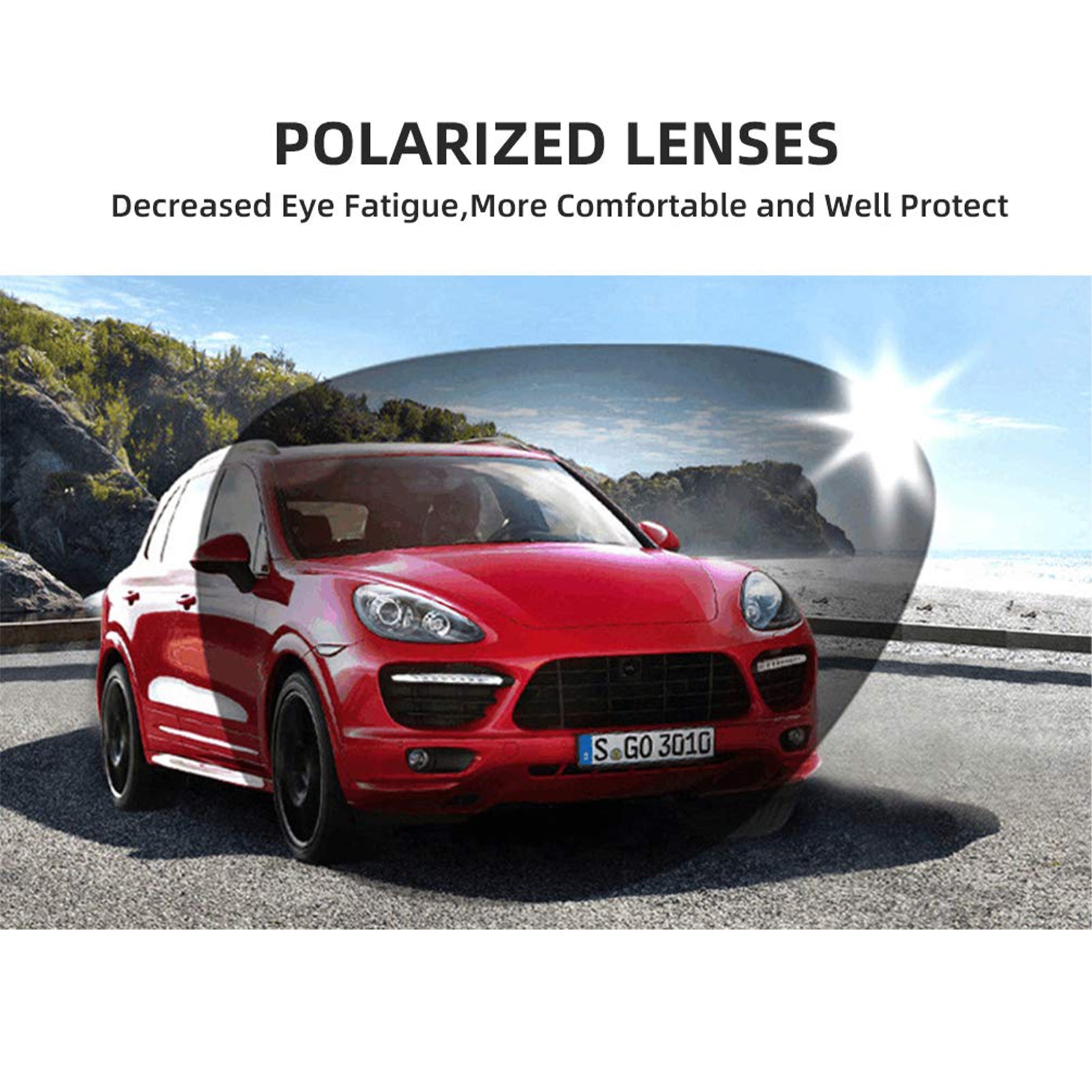 ROCKBROS Polarized Cycling Sunglasses with 5 Interchangeable Lenses ALT #color_Black Grey