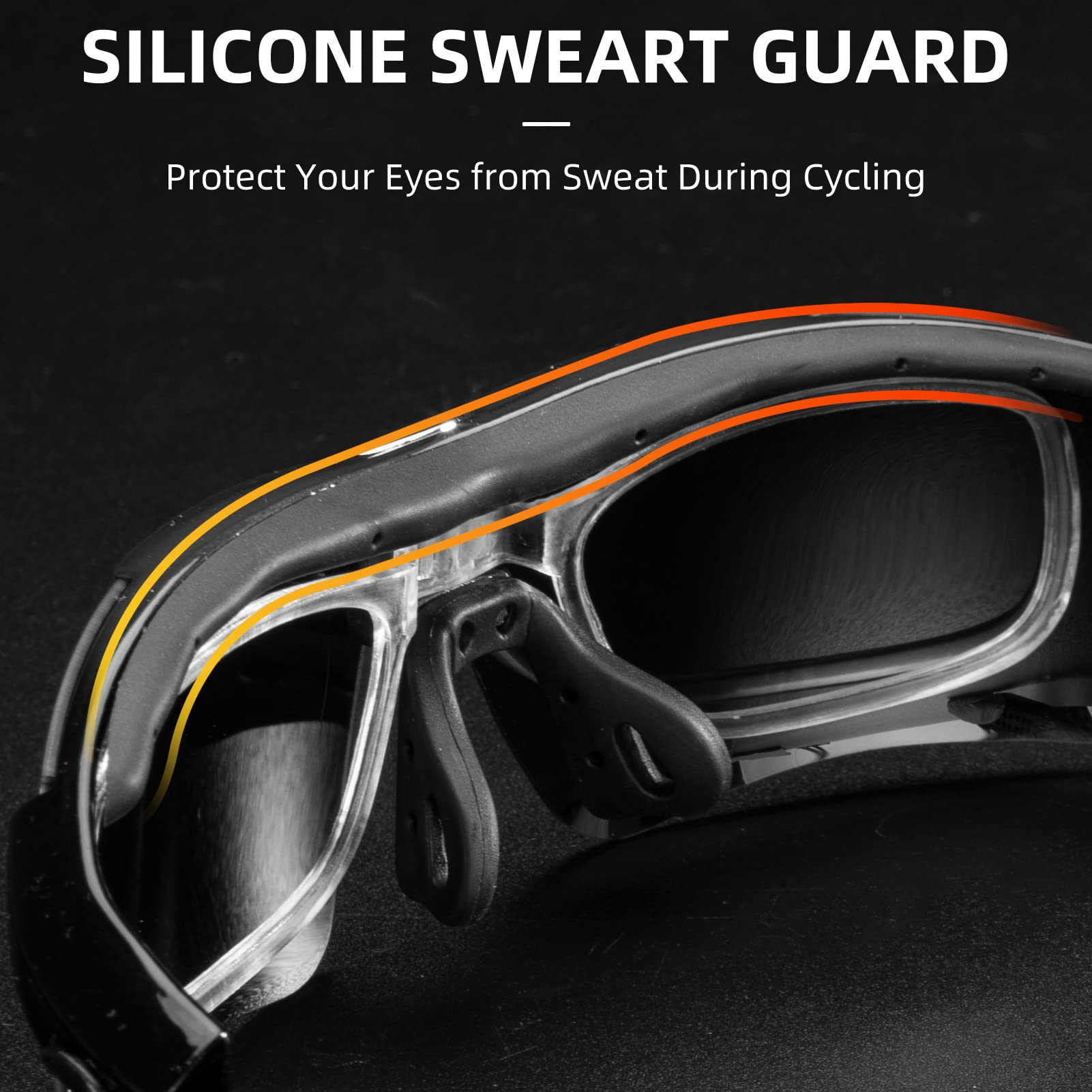 ROCKBROS Polarized Cycling Sunglasses with 5 Interchangeable Lenses ALT #color_Red Grey