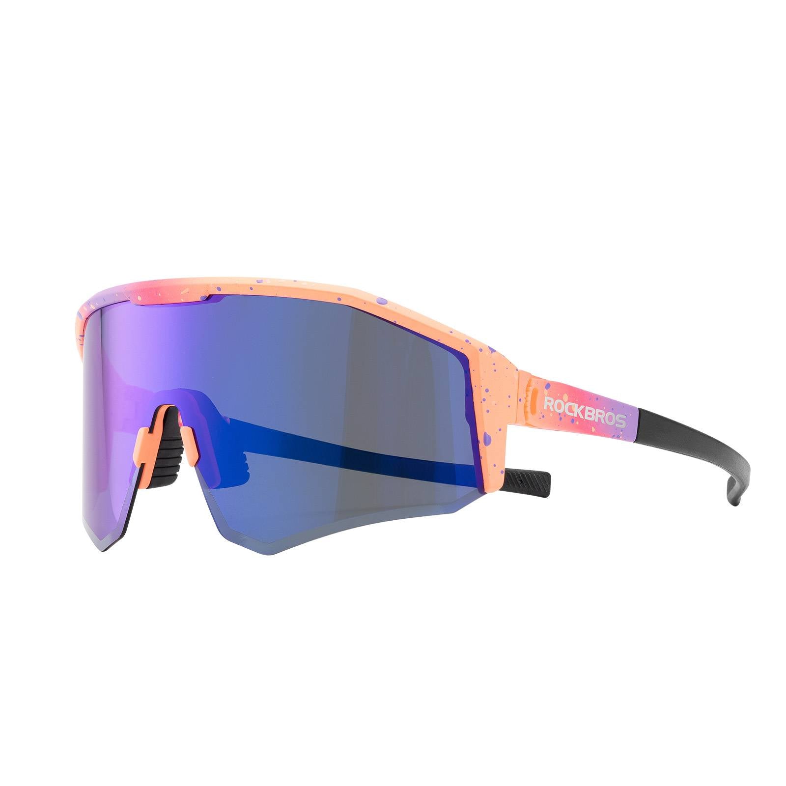 ROCKBROS Polarized Sports Glasses Adjustable Temple TAC Lenses + TR90 #Color_Pink
