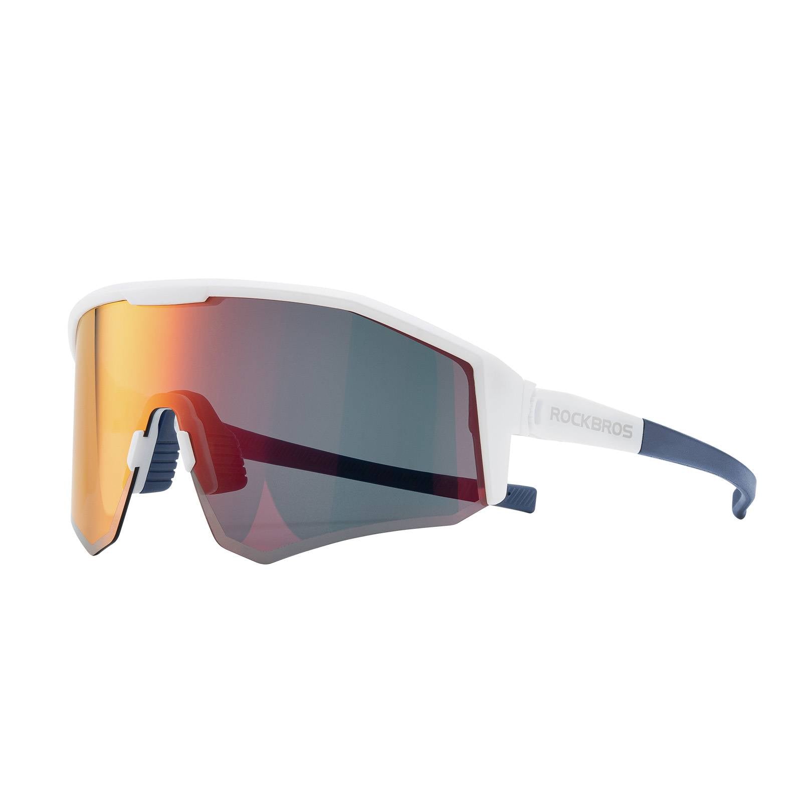 ROCKBROS Polarized Sports Glasses Adjustable Temple TAC Lenses + TR90 #Color_White