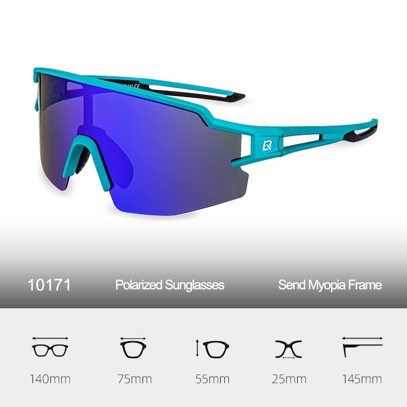 ROCKBROS Polarized Sunglasses Mens Womens Cycling Glasses for Outdoor Sports #Color_Turquoise Blue