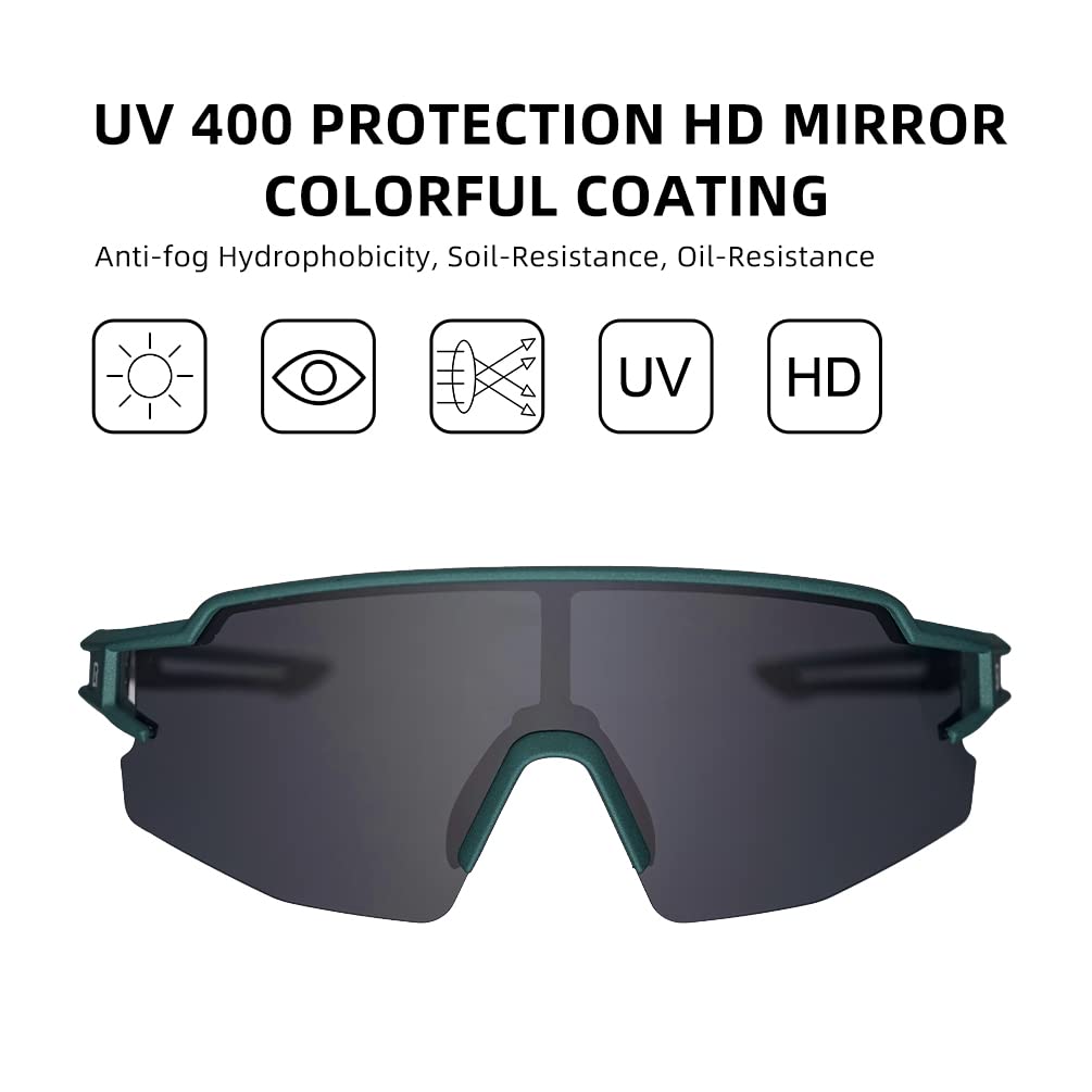 ROCKBROS Polarized Sunglasses Mens Womens Cycling Glasses for Outdoor Sports #Color_Dark Teal