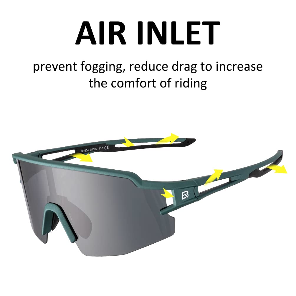 ROCKBROS Polarized Sunglasses Mens Womens Cycling Glasses for Outdoor Sports #Color_Dark Teal