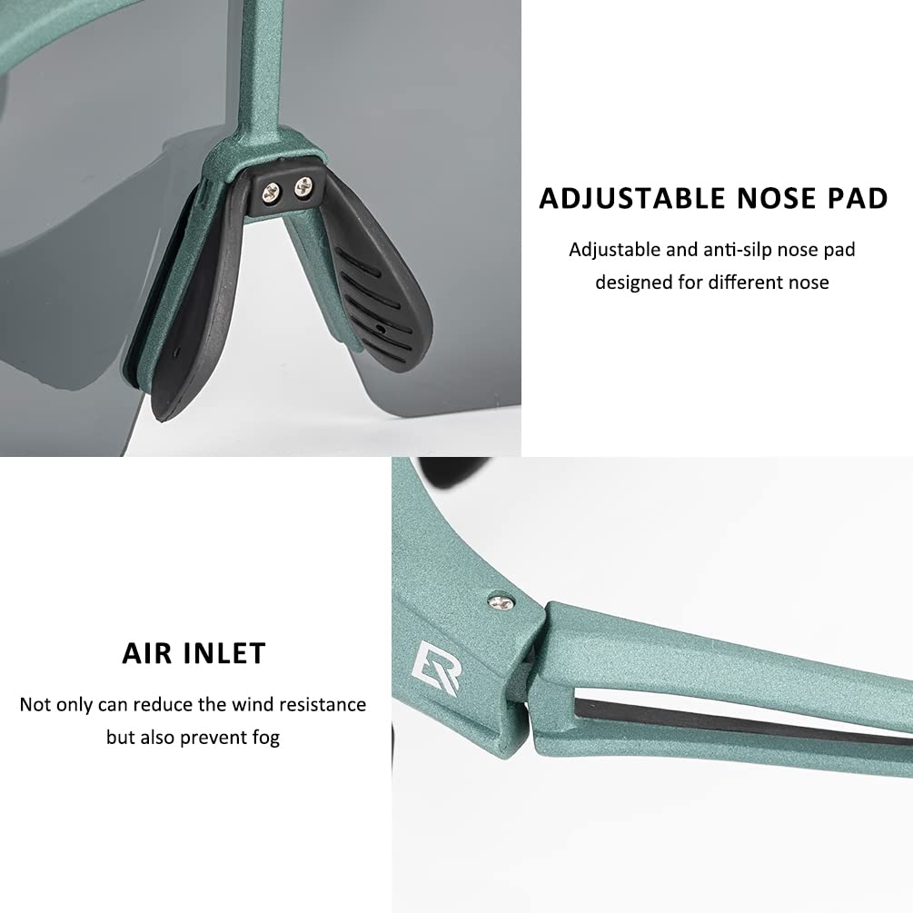 ROCKBROS Polarized Sunglasses Mens Womens Cycling Glasses for Outdoor Sports #Color_Dark Teal