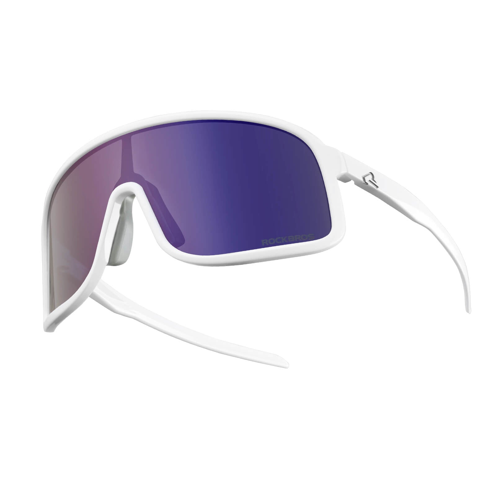 ROCKBROS polarized sunglasses, TR90 frame, UV400 protection, unisex cycling glasses, SP350 model in bright white. #Color_Bright White