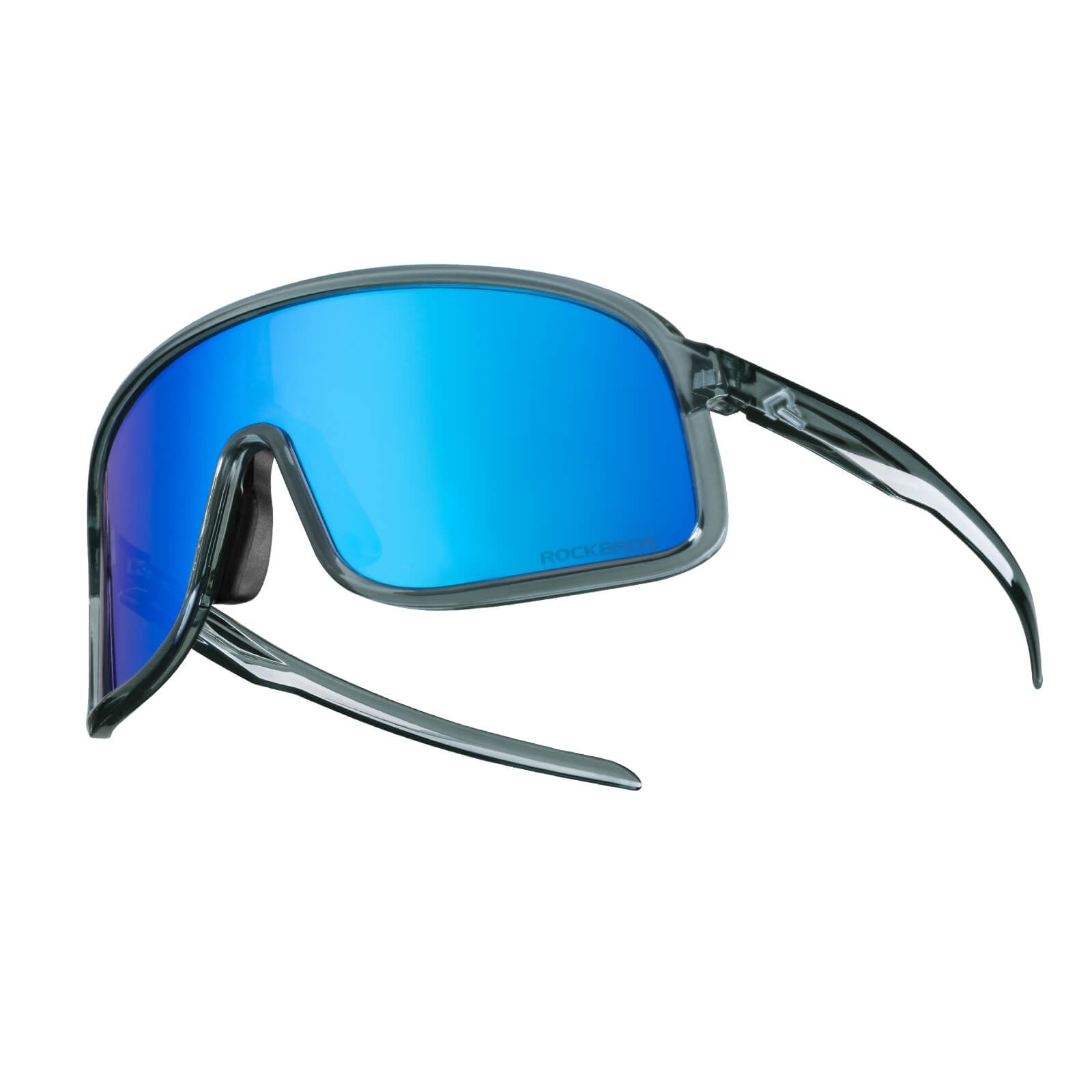 ROCKBROS polarized sunglasses, TR90 frame, UV400 protection, unisex cycling glasses, SP350 model in charcoal gray. #Color_Charcoal Gray