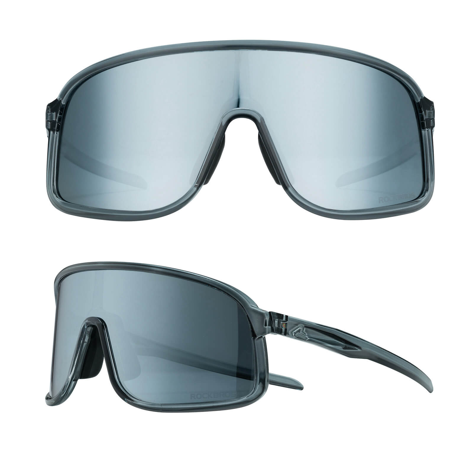 ROCKBROS polarized sunglasses, TR90 frame, UV400 protection, unisex cycling glasses, SP350 model in slate green. #Color_Slate Green