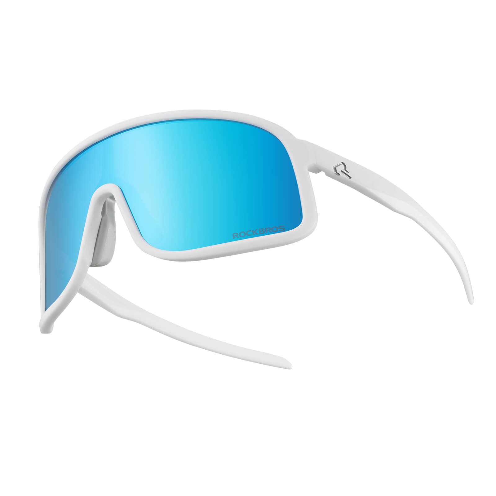 ROCKBROS polarized sunglasses, TR90 frame, UV400 protection, unisex cycling glasses, SP350 model in white. #Color_White