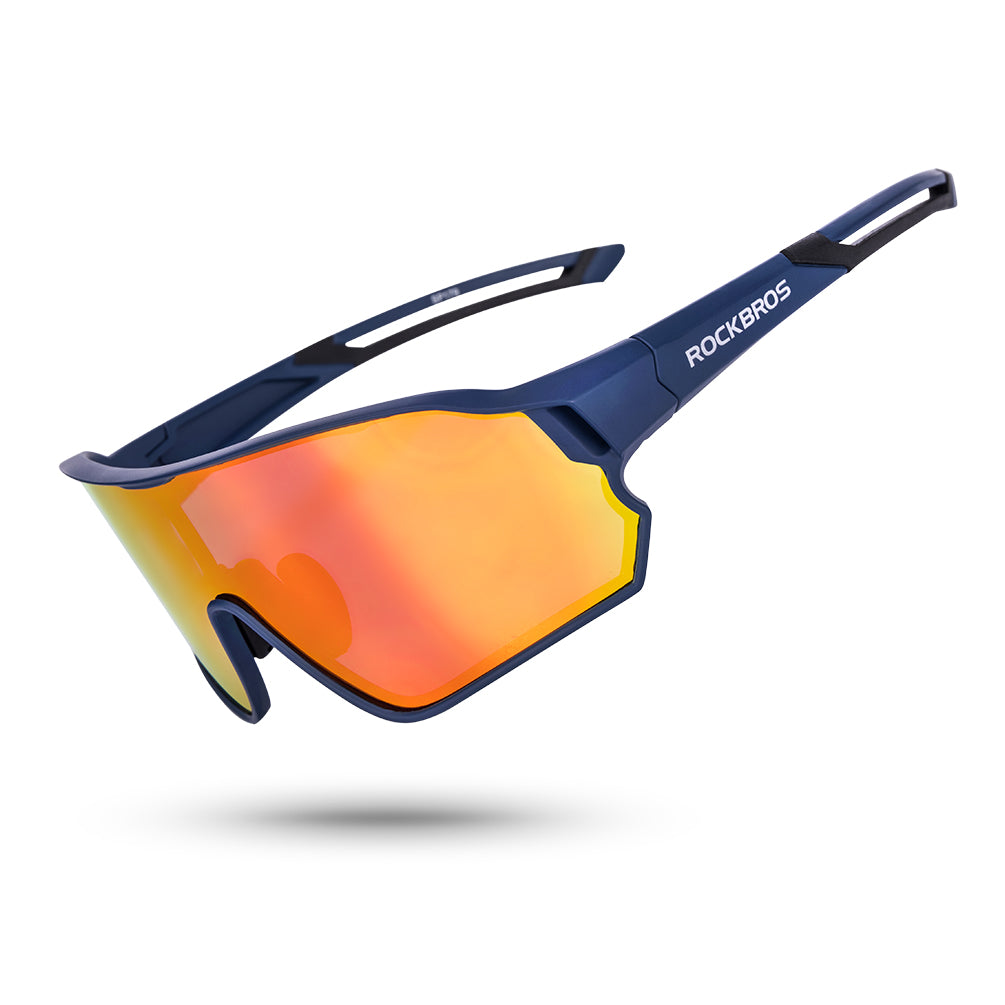 ROCKBROS Polarized Sunglasses UV 400 Protection TR90 Frame Outdoor Sports #Color_Blue