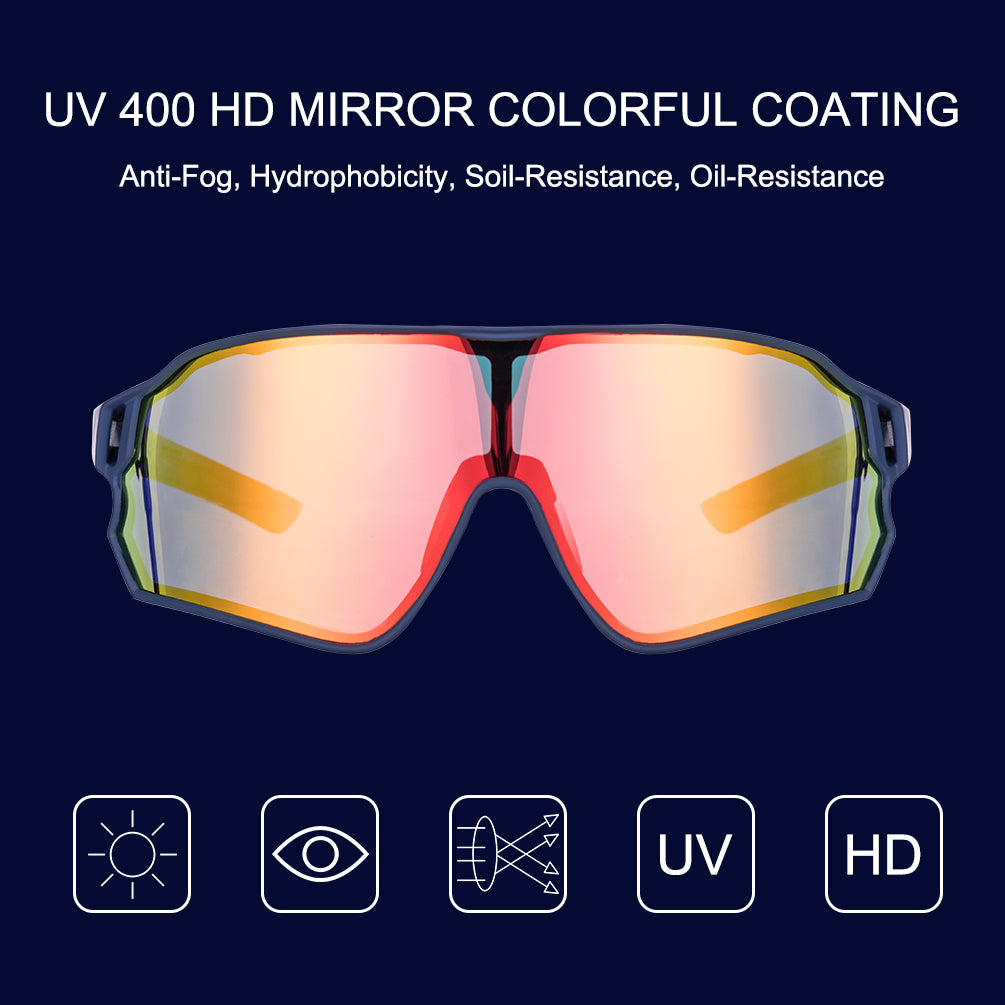 ROCKBROS Polarized Sunglasses UV 400 Protection TR90 Frame Outdoor Sports #Color_Blue