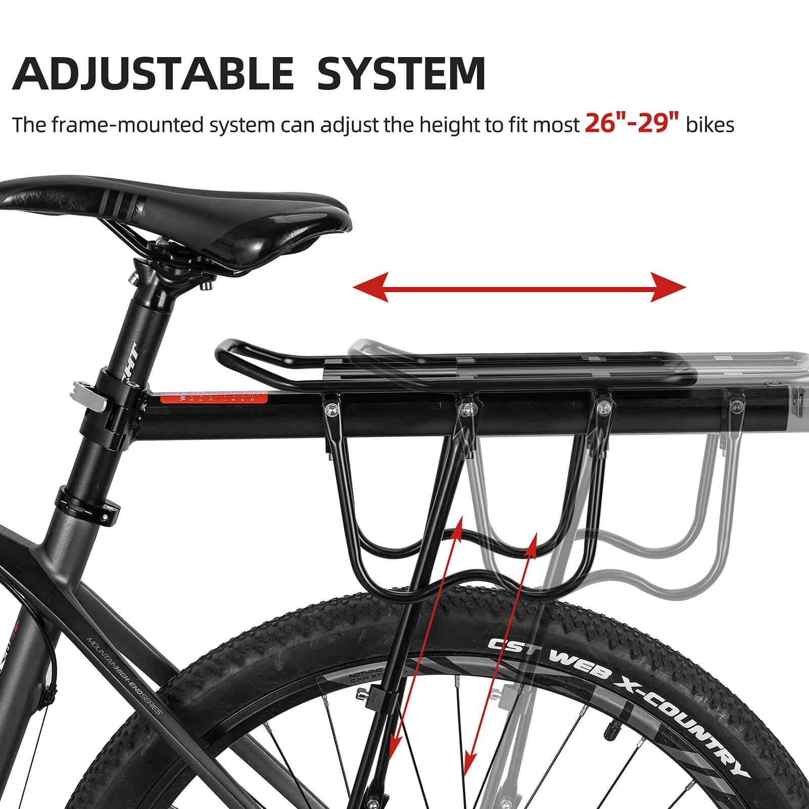ROCKBROS Quick Release Bicycle Rack Aluminium Alloy with Reflector
