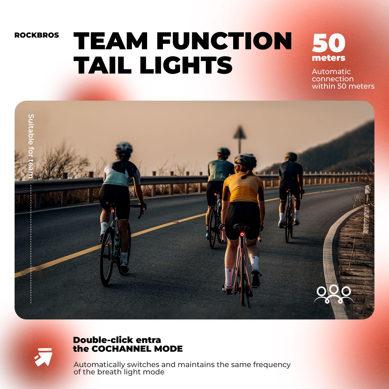 ROCKBROS Rear Bike Light Rechargeable Waterproof Ultra Bright LED Taillight