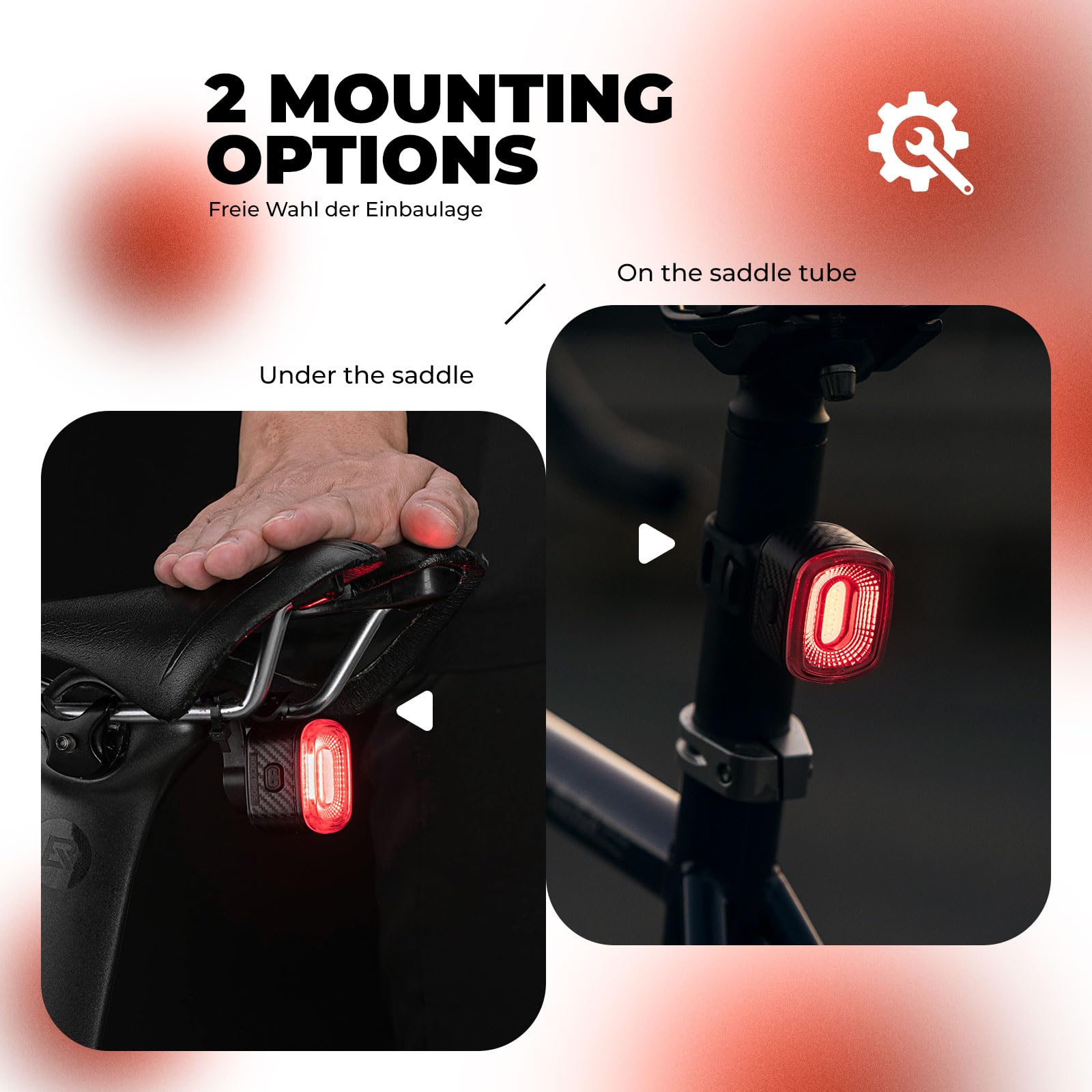 ROCKBROS Rear Bike Light Rechargeable Waterproof Ultra Bright LED Taillight