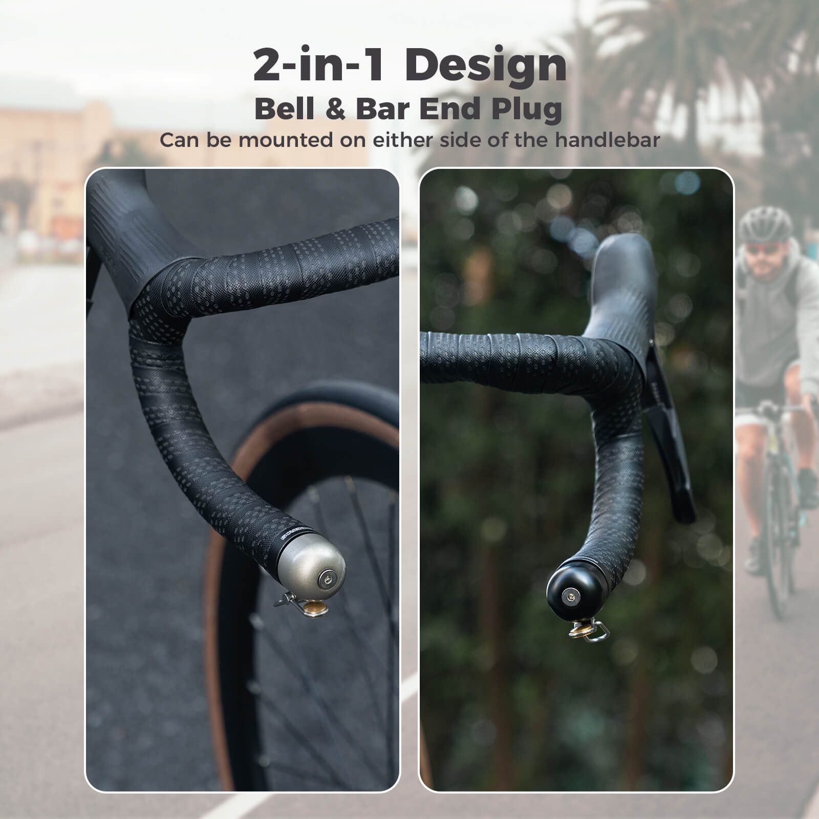 ROCKBROS Road Bike Bell Handlebar Plug – Smart, Compact & Loud!