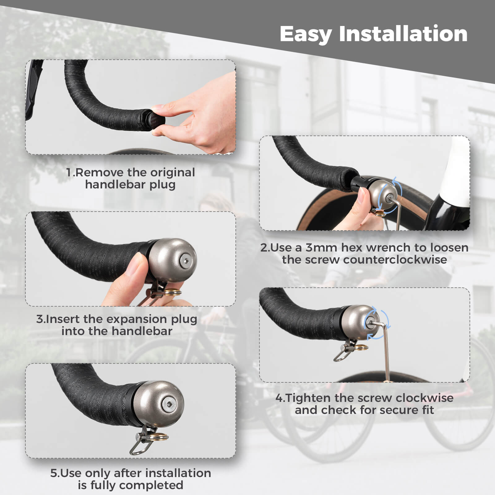 ROCKBROS Road Bike Bell Handlebar Plug – Smart, Compact & Loud!