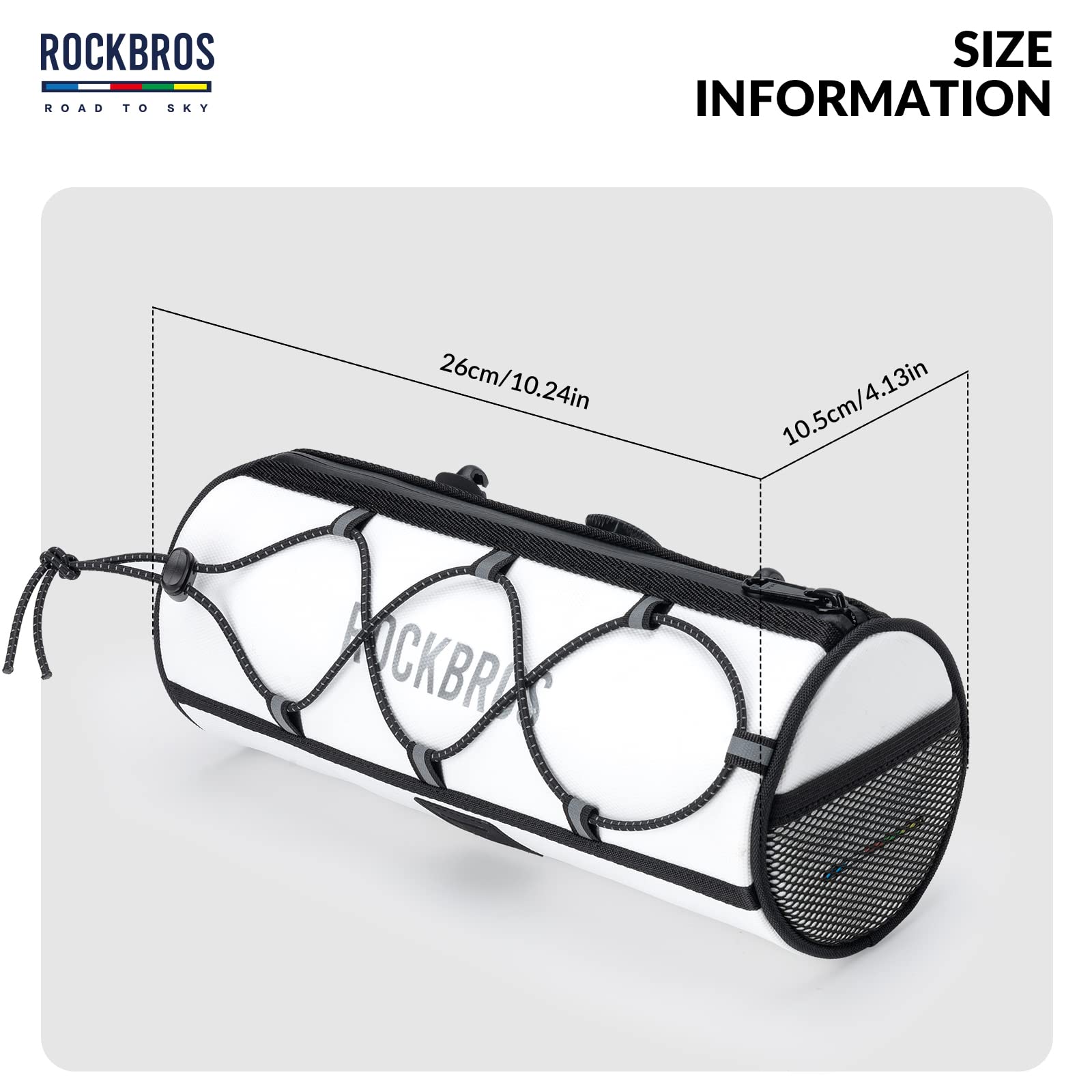 ROCKBROS Road-to-Sky Bicycle Handlebar Bag Front Bag for Bikes 5 Colors #Color_White