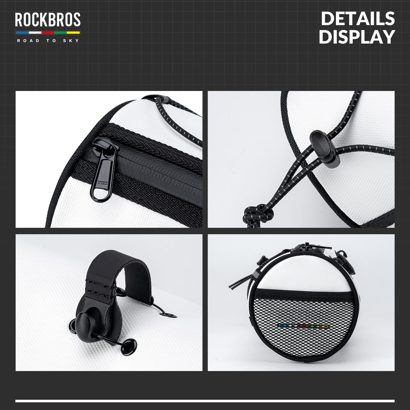 ROCKBROS Road-to-Sky Bicycle Handlebar Bag Front Bag for Bikes 5 Colors #Color_White