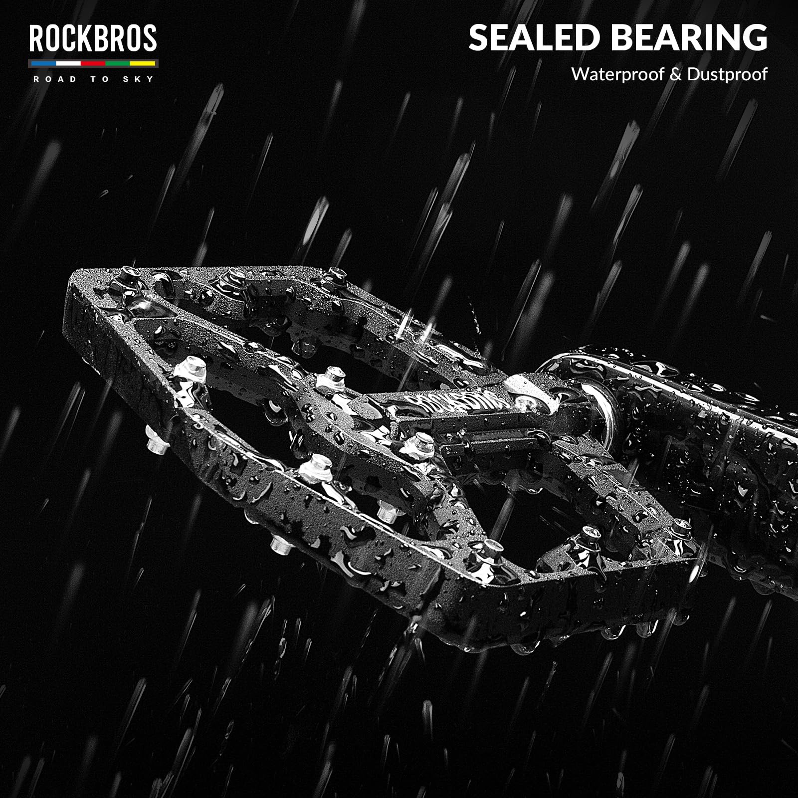 ROCKBROS Road-to-Sky Bicycle Pedals 9/16 Inch Aluminum Alloy Non-Slip