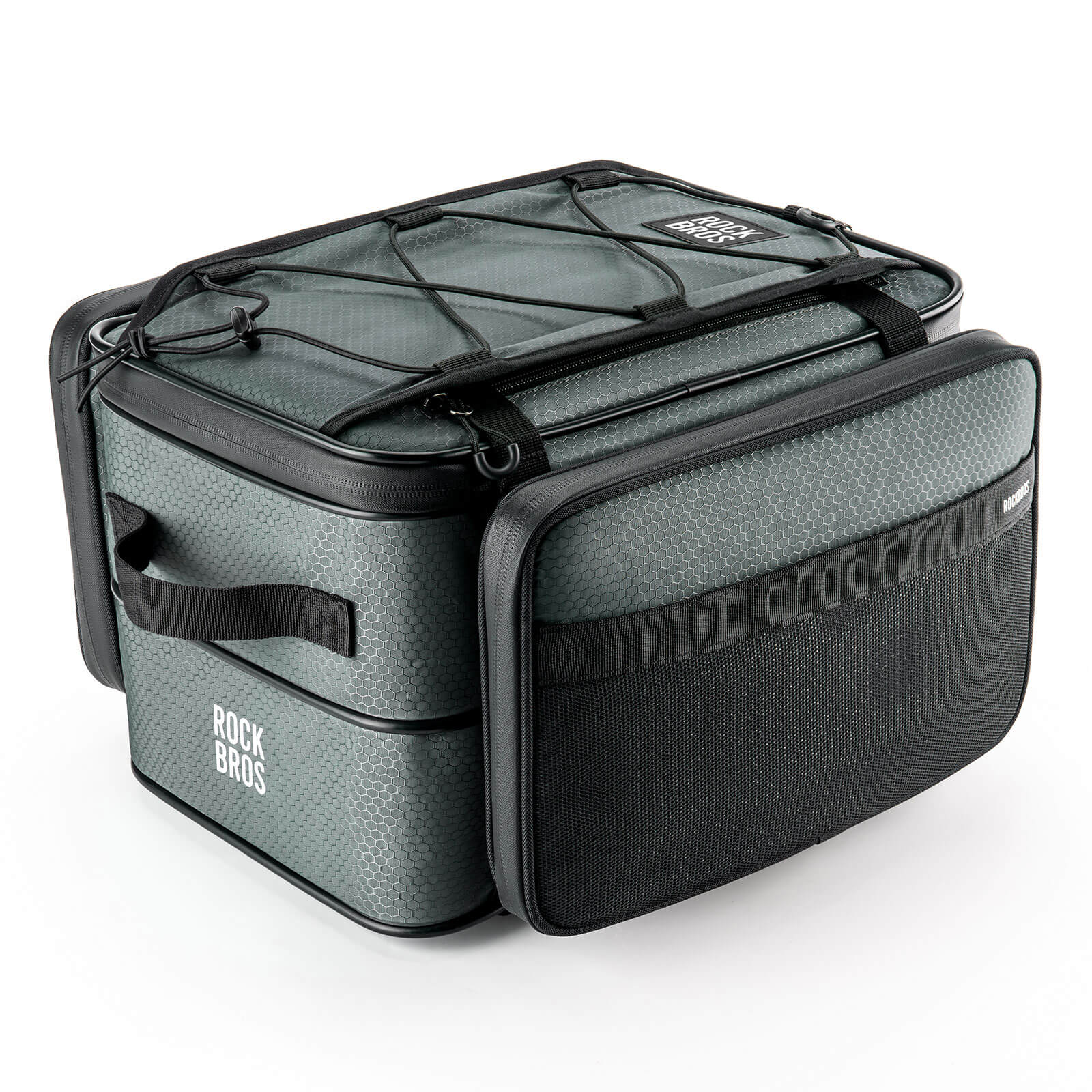 ROCKBROS Road to Sky bike pannier bag, foldable and versatile bike rack bag, 15-30L large capacity, waterproof and durable. #Color_Grey