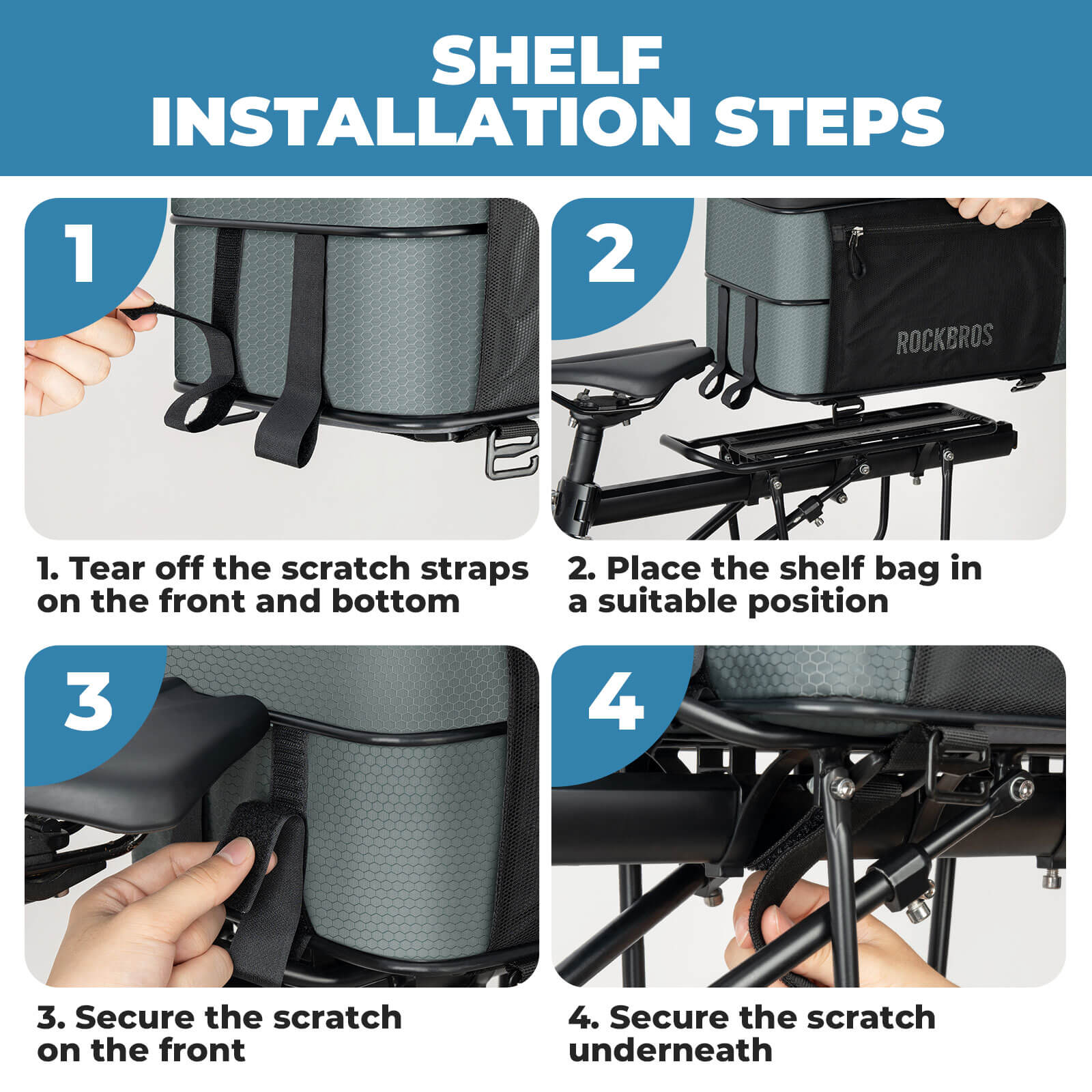 ROCKBROS Road to Sky bike pannier bag, foldable and versatile bike rack bag, 15-30L large capacity, waterproof and durable.