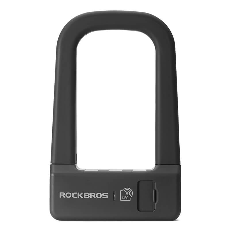 ROCKBROS smart U-shaped bike lock with NFC, secure and durable bicycle lock for enhanced protection.