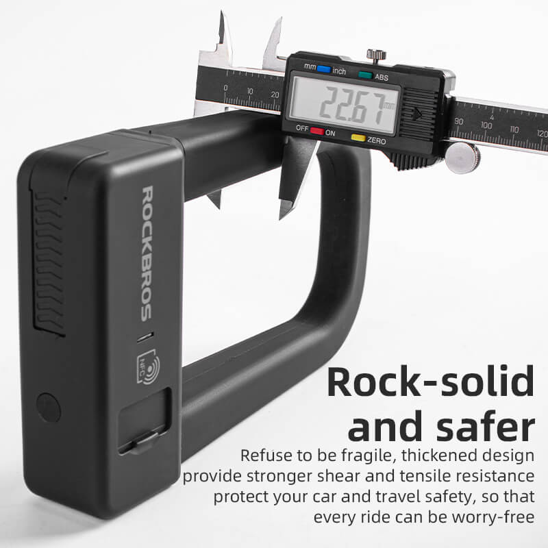 ROCKBROS smart U-shaped bike lock with NFC, secure and durable bicycle lock for enhanced protection.