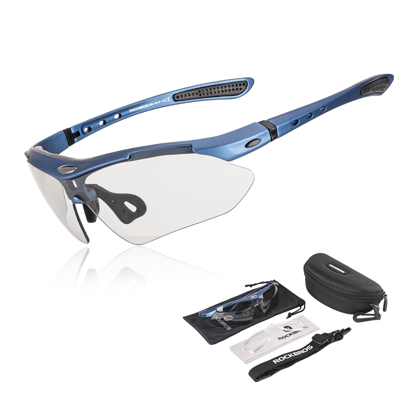 ROCKBROS Sports Sunglasses Photochromic Sunglasses with Headband #Style_Blue-photochromic Lenses