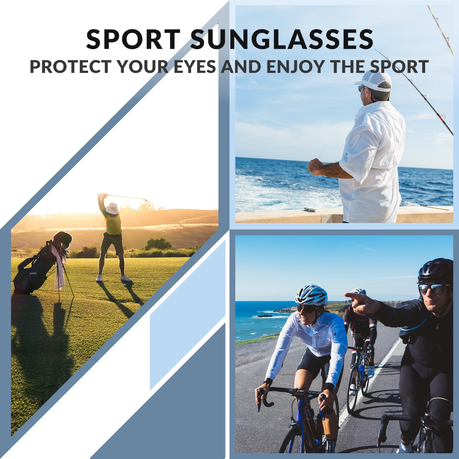 ROCKBROS Sports Sunglasses Photochromic Sunglasses with Headband #Style_Blue-photochromic Lenses