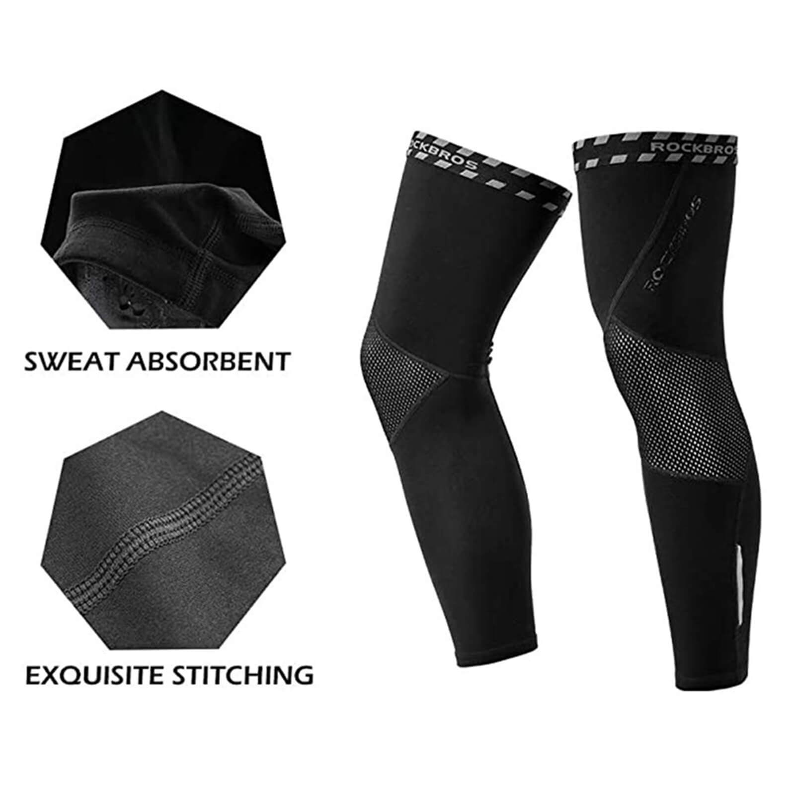 ROCKBROS Thermal Arm and Leg Sleeves Windproof Elastic for Cycling and Running