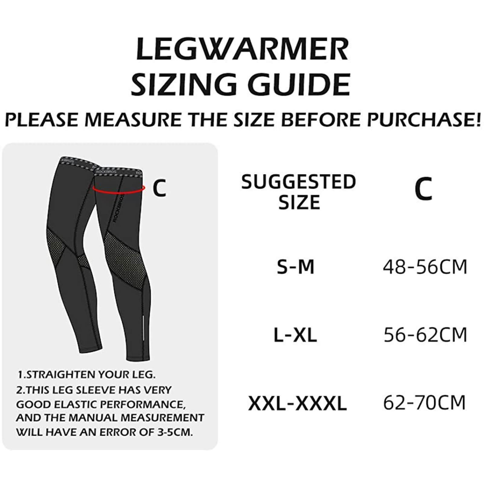 ROCKBROS Thermal Arm and Leg Sleeves Windproof Elastic for Cycling and Running