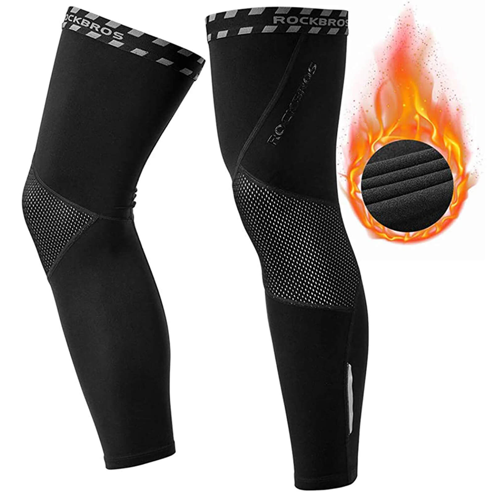 ROCKBROS Thermal Arm and Leg Sleeves Windproof Elastic for Cycling and Running