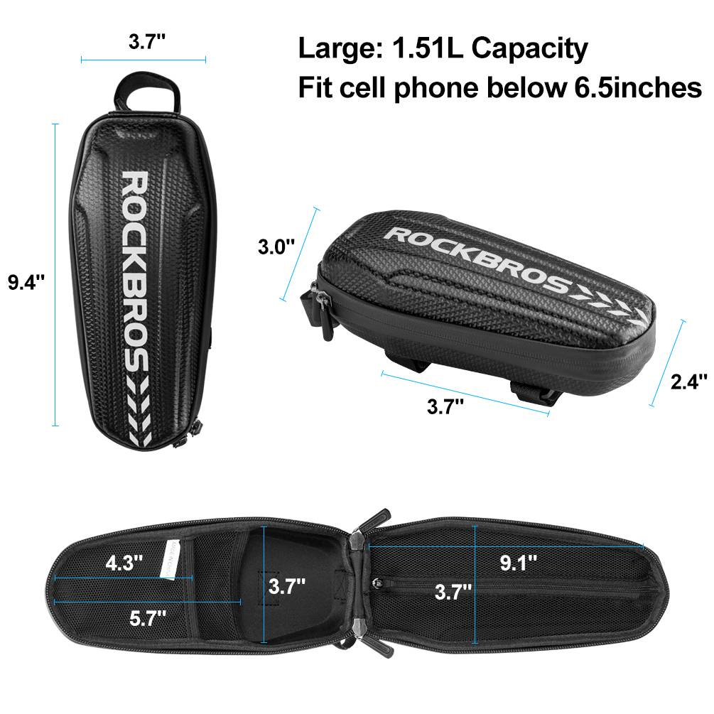 ROCKBROS Top Tube Bike Bag Pouch Storage Pack Waterproof Bike Frame Bag