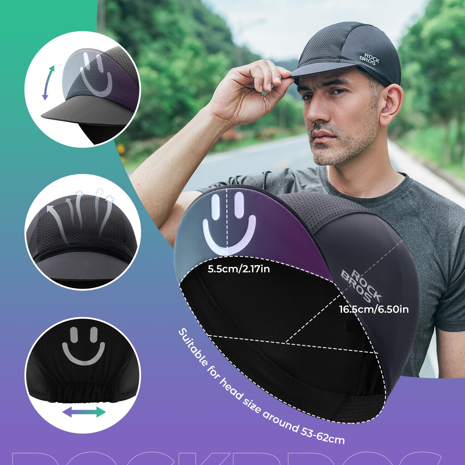 ROCKBROS UPF 50+ Summer Cycling Cap Lightweight Breathable Under Helmet
