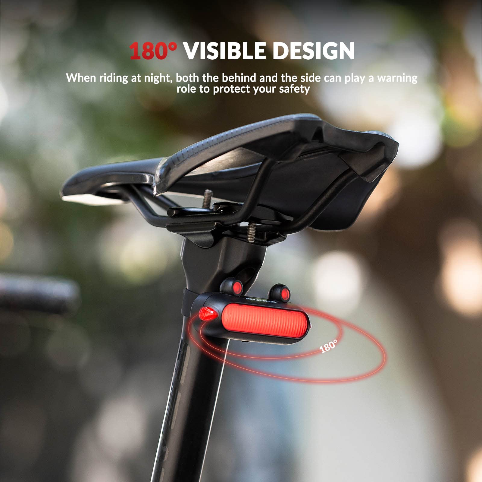 ROCKBROS USB Rechargeable Waterproof LED Bike Rear Tail Light with 5 Modes