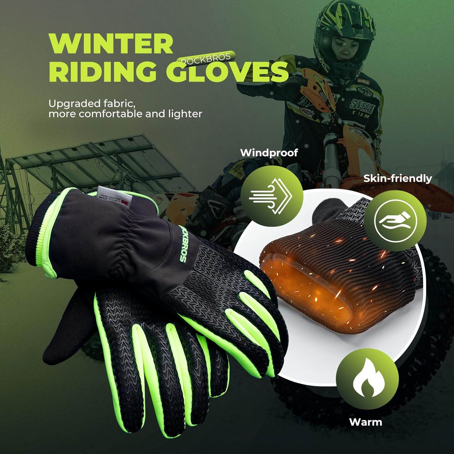 ROCKBROS Warm Winter Windproof Anti Slip Touchscreen Gloves