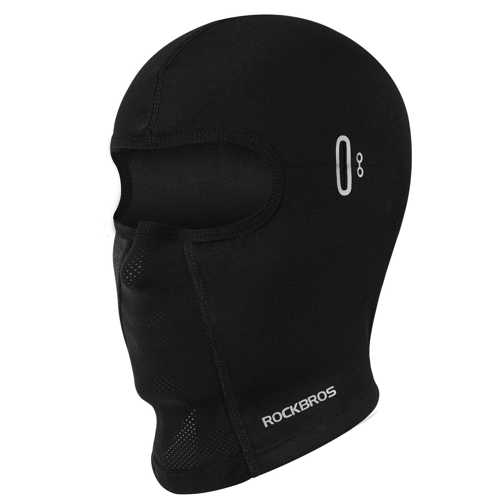 ROCKBROS Windproof Balaclava Winter Face Cover  Thermal Fleece Neck Warmer #Style_Black-With holes for glasses