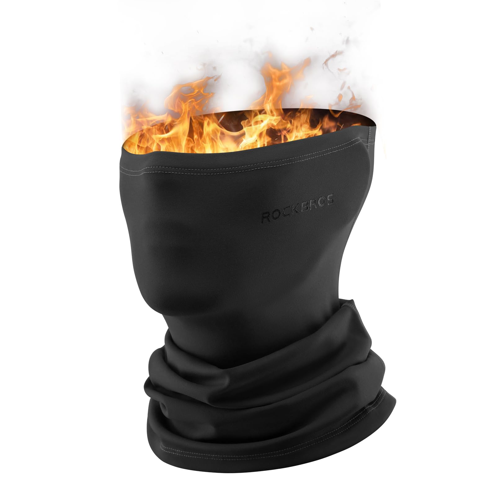 ROCKBROS Windproof Neck Warmer Gaiter Half Balaclava for Men & Women #Color_Black