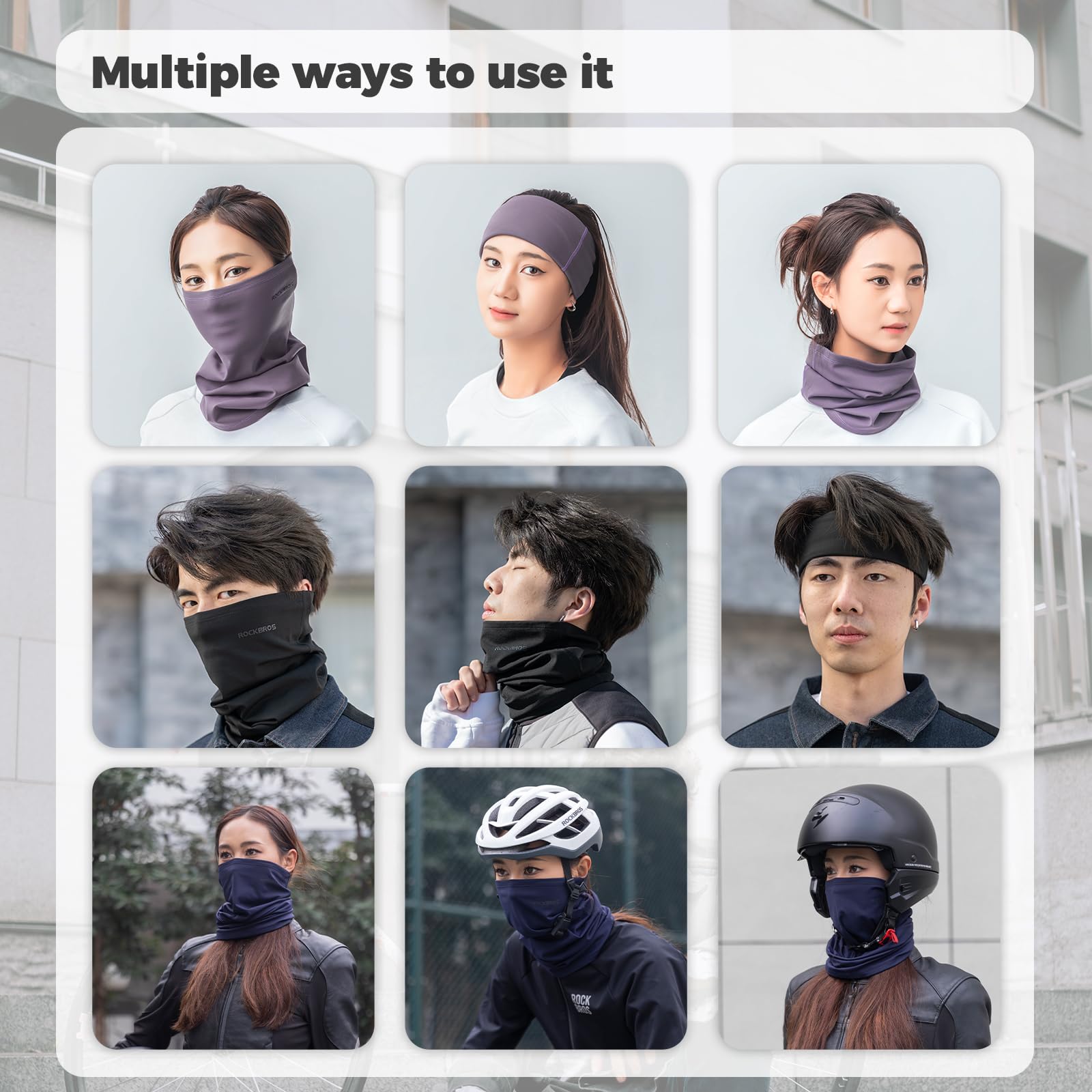 ROCKBROS Windproof Neck Warmer Gaiter Half Balaclava for Men & Wome