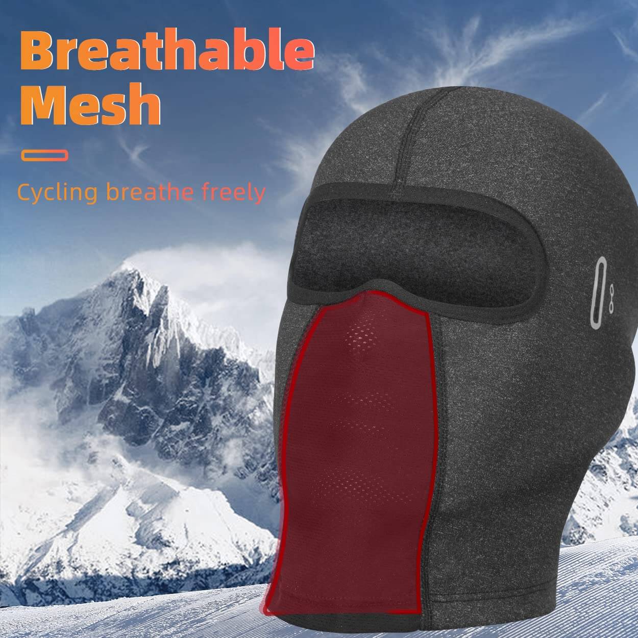 ROCKBROS windproof winter balaclava, full-face mask with glasses holes in grey#Color_Grey
