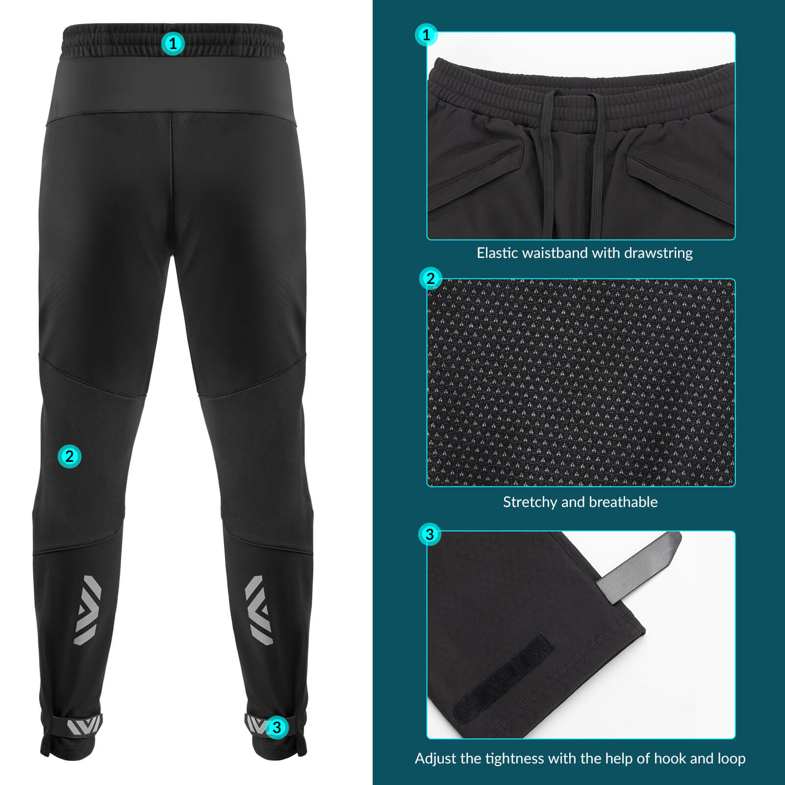 ROCKBROS Windproof Winter Fleece Cycling Trousers