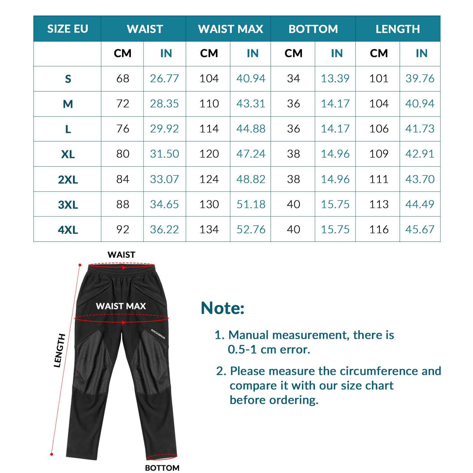 ROCKBROS Windproof Winter Fleece Cycling Trousers