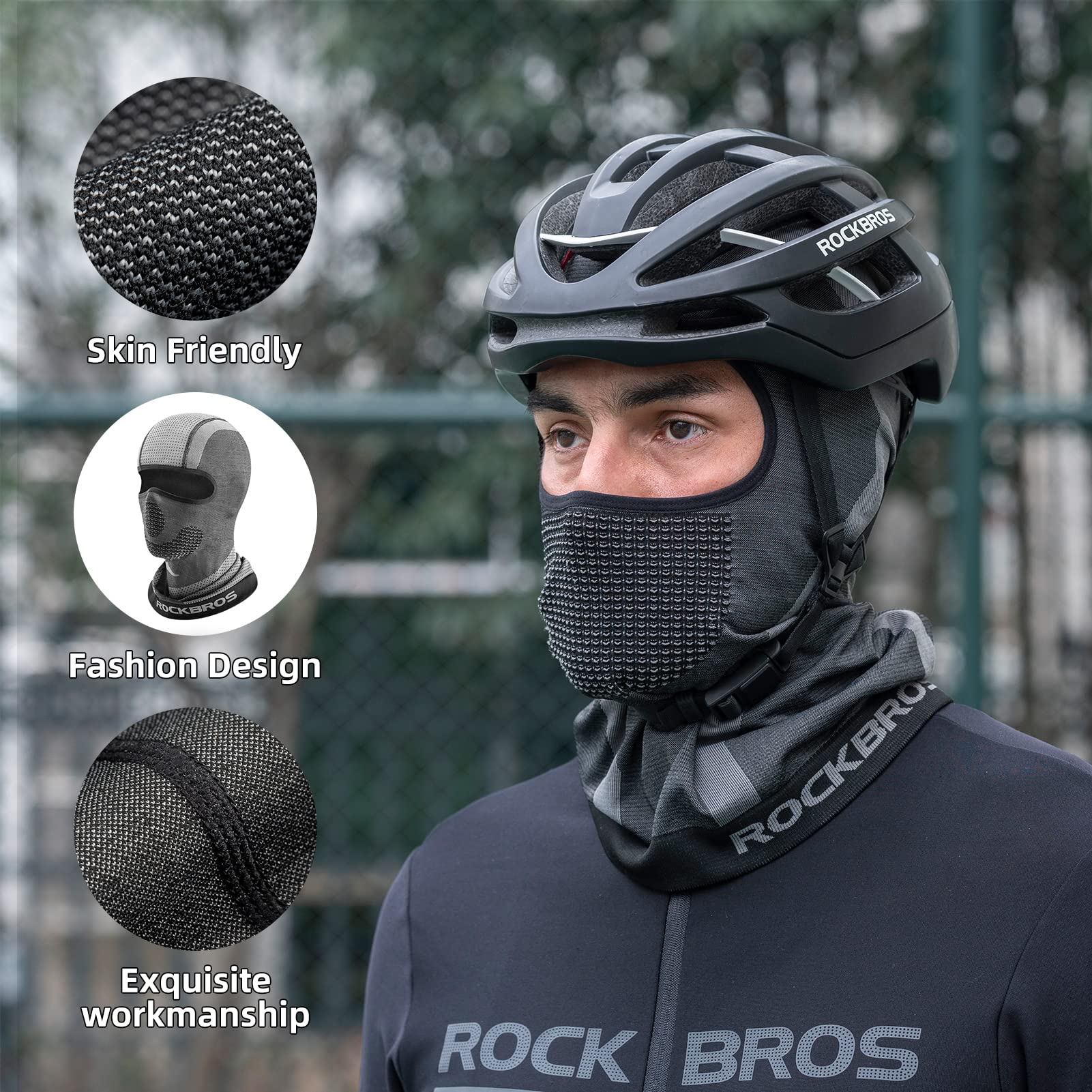 ROCKBROS Winter Balaclava Thermal Knitted Face Cover Men Women Ski Mask