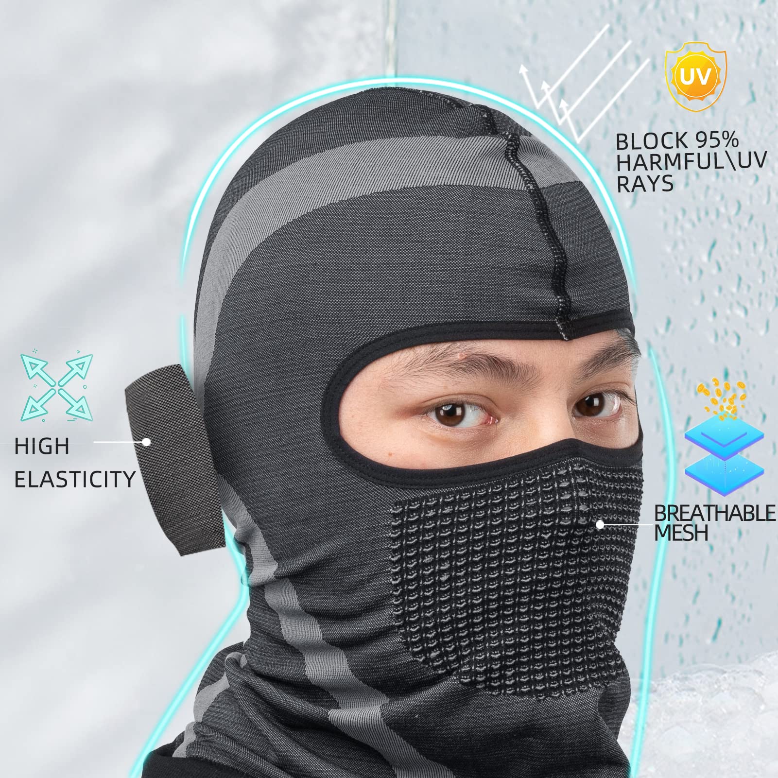 ROCKBROS Winter Balaclava Thermal Knitted Face Cover Men Women Ski Mask