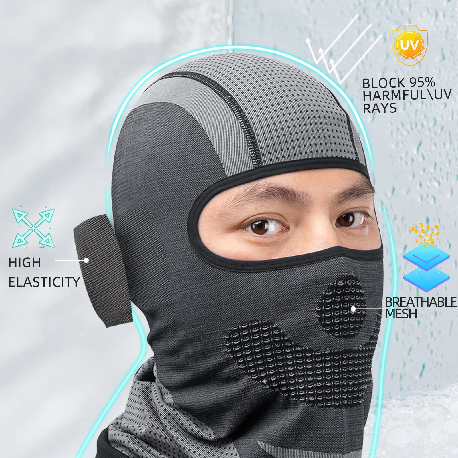 ROCKBROS Winter Balaclava Thermal Knitted Face Cover Men Women Ski Mask #Style_Style 2