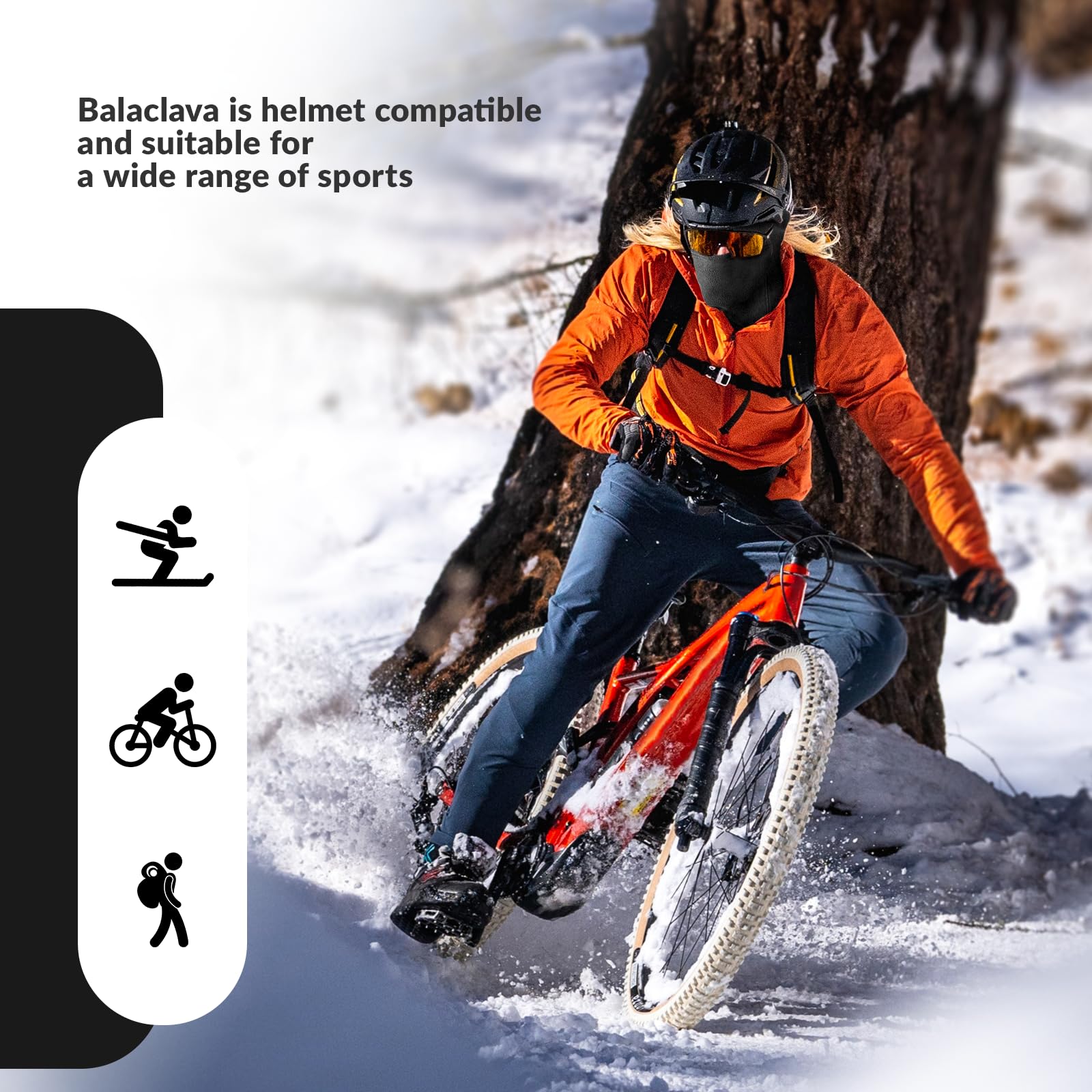 ROCKBROS Winter Balaclava Windproof Fleece Ski Mask for Men and Women #Color_Grey