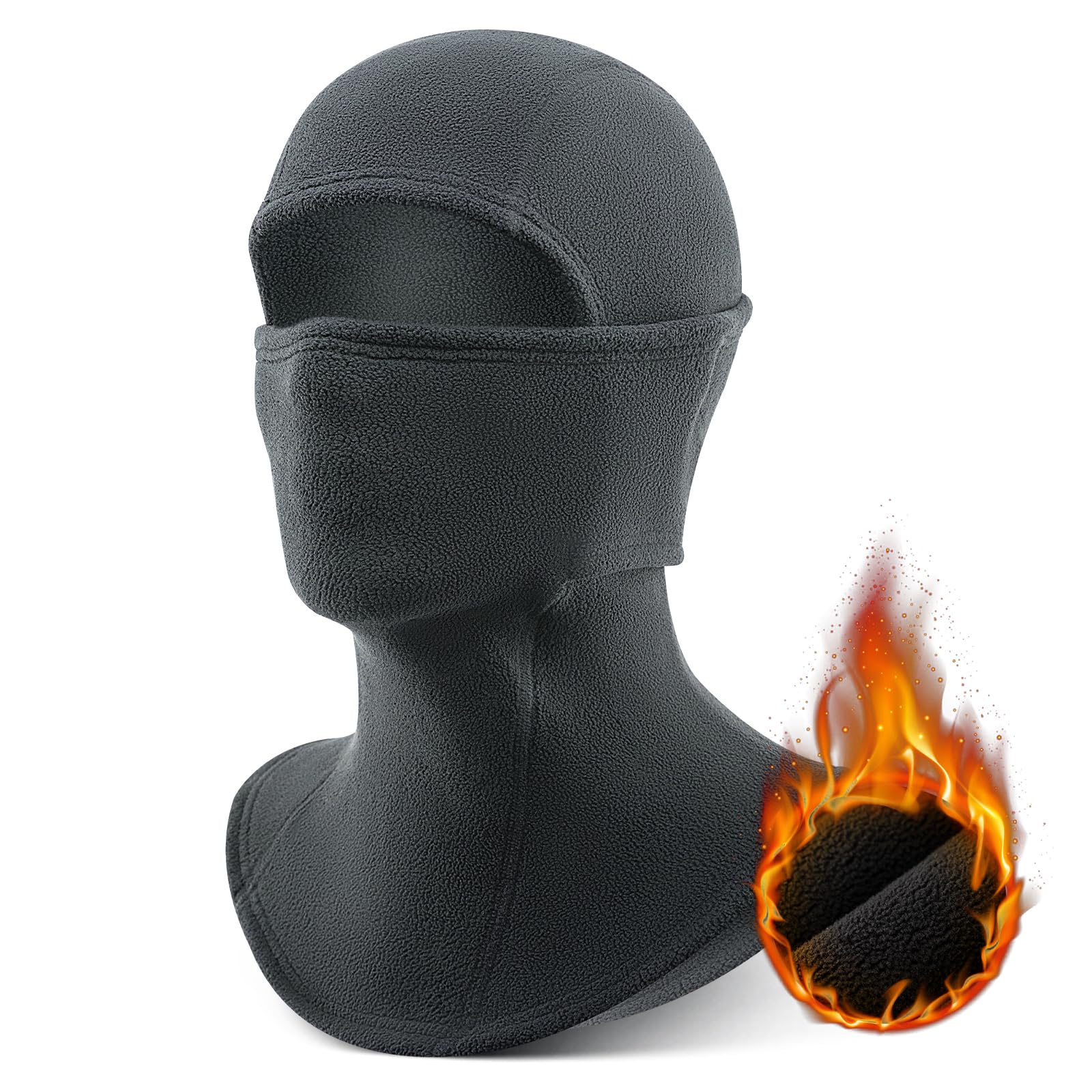 ROCKBROS Winter Balaclava Windproof Fleece Ski Mask for Men and Women #Color_Grey