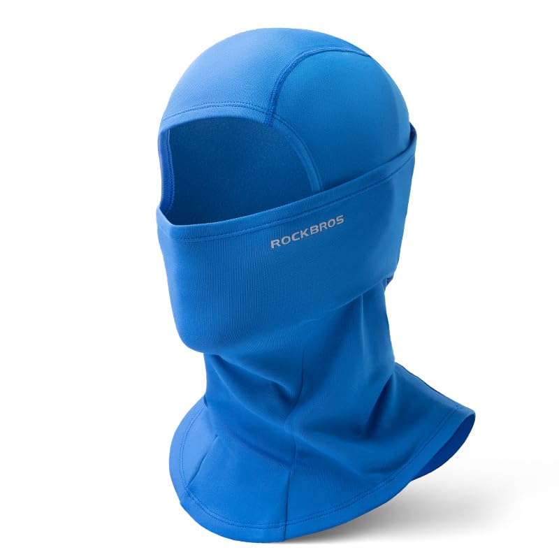 ROCKBROS Winter Cycling Mask Fleece Warm Windproof Balaclava Ski Mask #Color_Blue