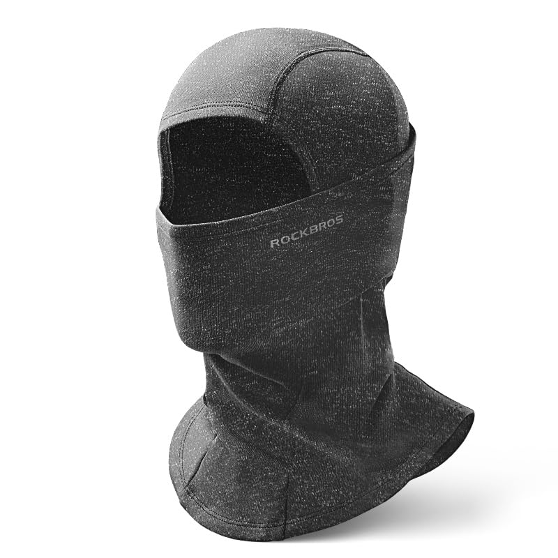 ROCKBROS Winter Cycling Mask Fleece Warm Windproof Balaclava Ski Mask #Color_Dark Grey