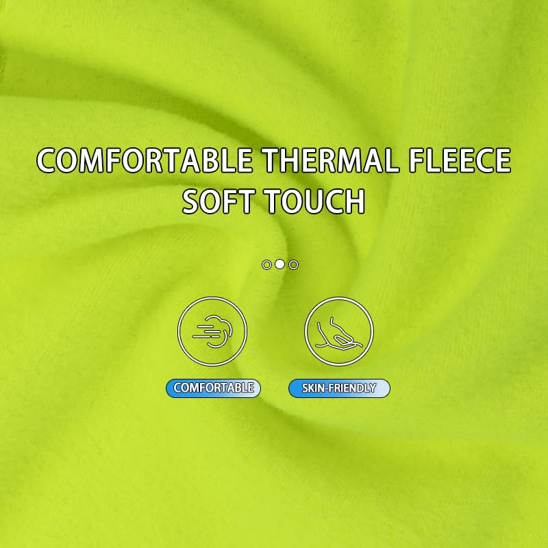ROCKBROS Winter Cycling Mask Fleece Warm Windproof Balaclava Ski Mask #Color_Fluorescent Green