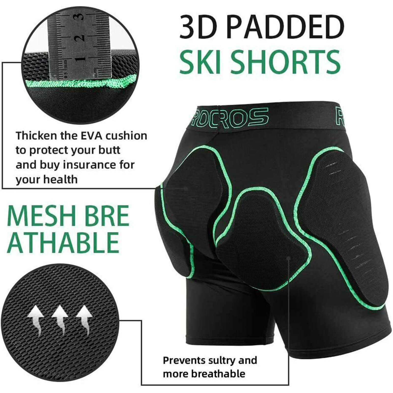ROCKBROS Padded Pants with Impact Protection and Shock Resistance